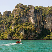 Buy canvas prints of Long tailed boat, Krabi, Thailand by Kevin Hellon