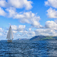 Buy canvas prints of Yacht sailing in the Menai Straits by Kevin Hellon