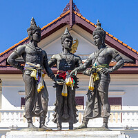 Buy canvas prints of The three King Monument, Chiang Mai, Thailand.  by Kevin Hellon