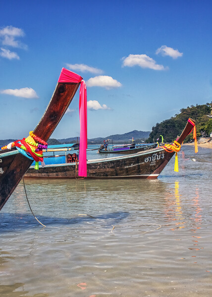 Ao Nang Beach Ribbons Picture Board by Kevin Hellon