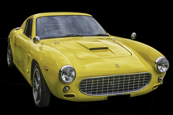 Yellow Vintage Ferrari Transport Picture Board by Kevin Hellon