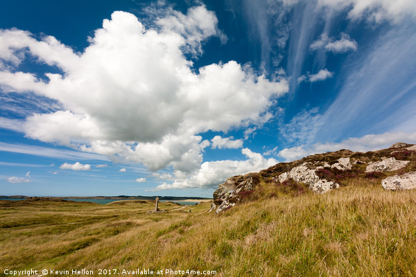 Cloud formation over  Llanddwyn island, Anglesey,  Picture Board by Kevin Hellon