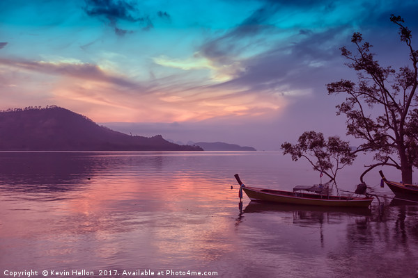 Dawn in Phang Nga Bay from Phuket, Thailand Picture Board by Kevin Hellon