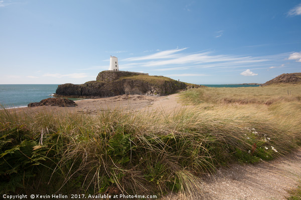 Lighthouse on Llanddwyn island, Anglesey, Gwynedd, Picture Board by Kevin Hellon