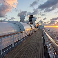 Buy canvas prints of Sunset aboard a cruise ship, South Pacific by Kevin Hellon