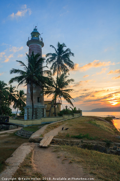 Sunrise Galle Fort lighthouse, Sri Lanka Picture Board by Kevin Hellon