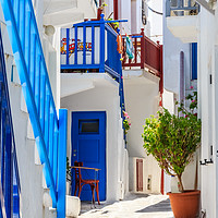 Buy canvas prints of Typical street, Chora, by Kevin Hellon