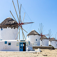 Buy canvas prints of Iconic windmills, Mykonos, Greece by Kevin Hellon