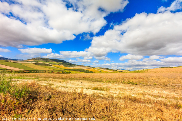 Rolling hills and farmland, Granada Province, Spai Picture Board by Kevin Hellon