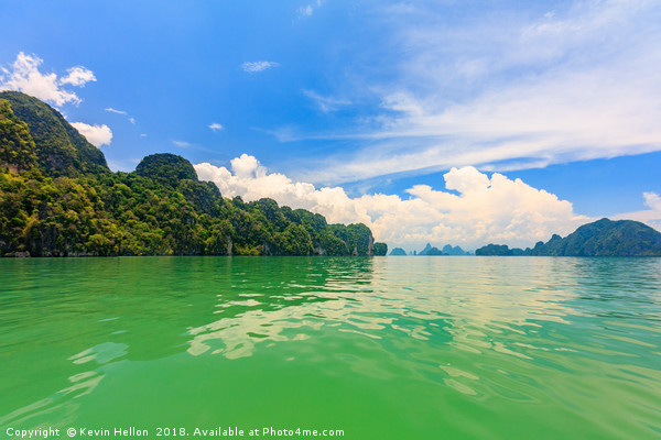 Green waters of Phang Nga Bay, Phuket, Thailand Picture Board by Kevin Hellon