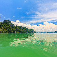Buy canvas prints of Green waters of Phang Nga Bay, Phuket, Thailand by Kevin Hellon