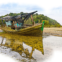 Buy canvas prints of Wreck of fishing boat by Kevin Hellon