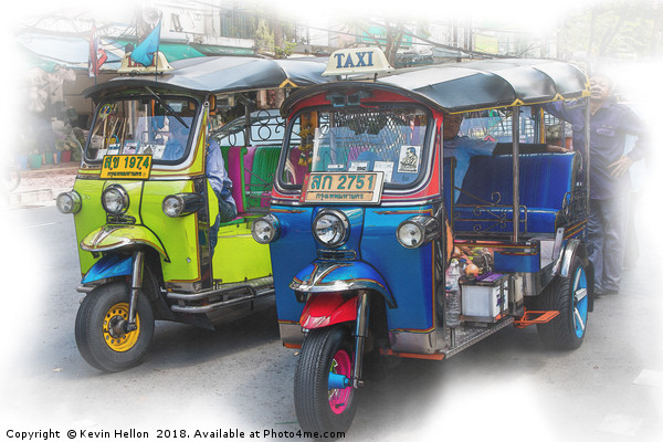 Tuk tuks and their drivers  Picture Board by Kevin Hellon