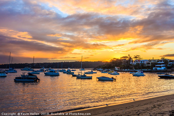 Sunset 0ver Watsons Bay harbour Picture Board by Kevin Hellon