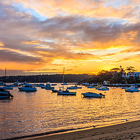 Buy canvas prints of Sunset 0ver Watsons Bay harbour by Kevin Hellon