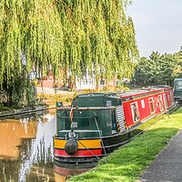 Buy canvas prints of Narrowboats moored by Kevin Hellon