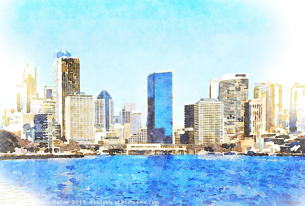Sydney central business district from the harbour  Picture Board by Kevin Hellon