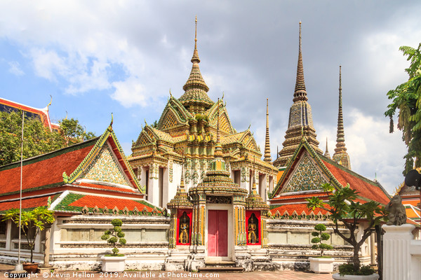 Stupas in Wat Pho, Bangkok, Thailand Picture Board by Kevin Hellon
