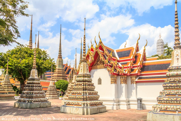 Stupas in Wat Pho Picture Board by Kevin Hellon