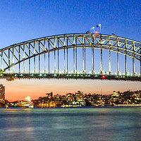 Buy canvas prints of Panorama of Sydney Harbour Bridge by Kevin Hellon