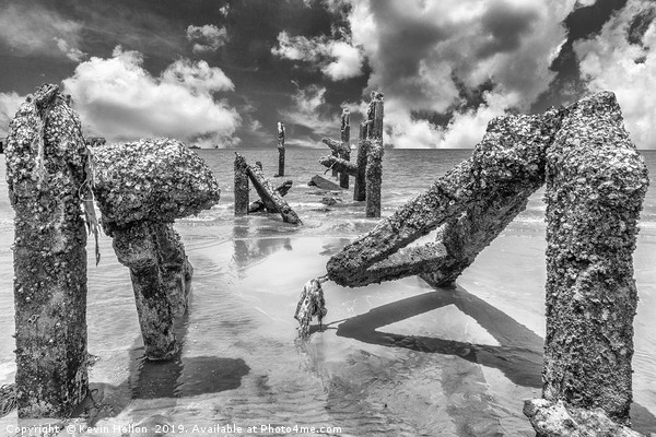 Stumps of an old pier in Hua Hin, Picture Board by Kevin Hellon