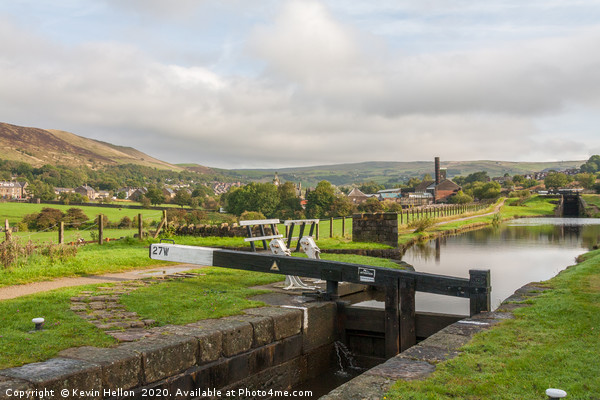 Lock gate 27 and pound on the Huddersfield narrow  Picture Board by Kevin Hellon