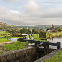 Buy canvas prints of Lock gate 27 and pound on the Huddersfield narrow  by Kevin Hellon