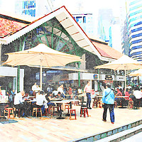 Buy canvas prints of Lau Pa Sat Hawker Food Centre, Singapore by Kevin Hellon