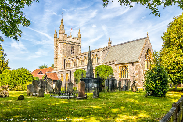 St Mary and All Saints church and churchyard    Picture Board by Kevin Hellon