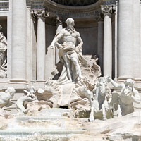 Buy canvas prints of Close up of the sculptures in the Fountain of Trevi, Rome, Lazio, Italy by Kevin Hellon