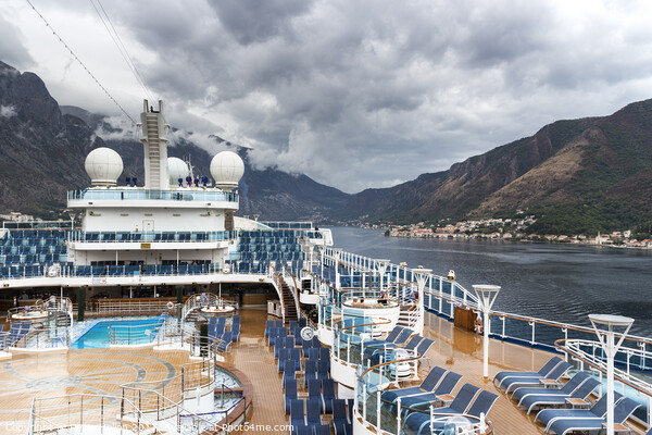 The cruise ship Royal Princess in the Bay of Kotor Picture Board by Kevin Hellon