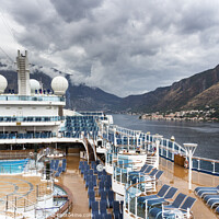 Buy canvas prints of The cruise ship Royal Princess in the Bay of Kotor by Kevin Hellon