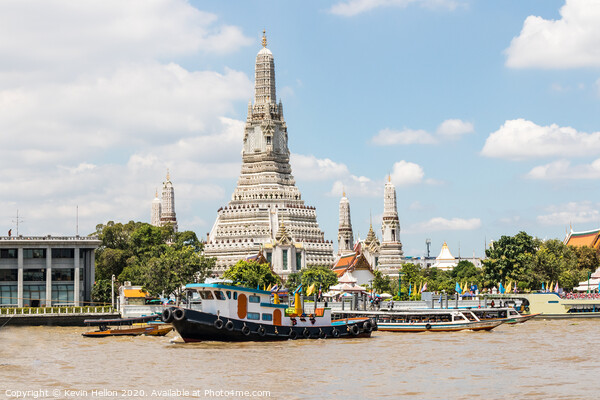 Wat Arun Temple of Dawn Picture Board by Kevin Hellon