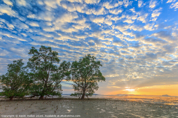 Mackerel sky at sunrise Picture Board by Kevin Hellon