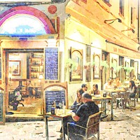 Buy canvas prints of Cozy Corner in Seville by Kevin Hellon