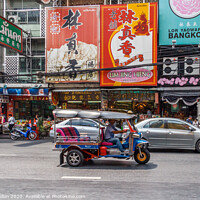 Buy canvas prints of  heavy traffic on Yaowarat road by Kevin Hellon