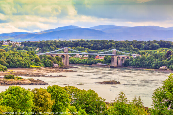 View of the Menai suspension bridge  Picture Board by Kevin Hellon