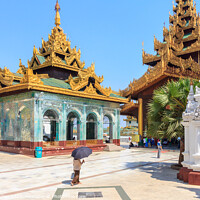 Buy canvas prints of Buildings in Shwedagon Pagoda by Kevin Hellon