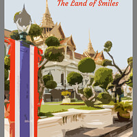 Buy canvas prints of Vintage poster Bangkok by Kevin Hellon