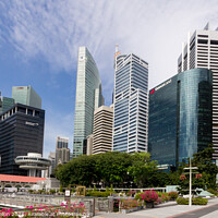 Buy canvas prints of Bank offices buildings in Singapore taken from COllyer Quay by Kevin Hellon