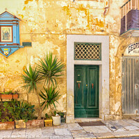 Buy canvas prints of Old house & shopfront in Valletta, Malta by Kevin Hellon