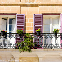 Buy canvas prints of Balconies in Mdina, Malta by Kevin Hellon