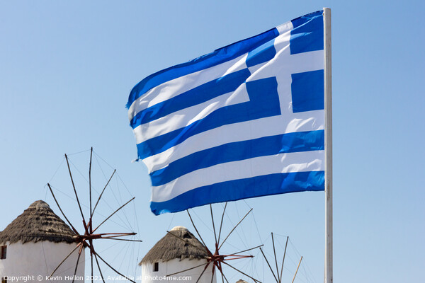 Greek flag Picture Board by Kevin Hellon