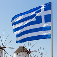 Buy canvas prints of Greek flag by Kevin Hellon
