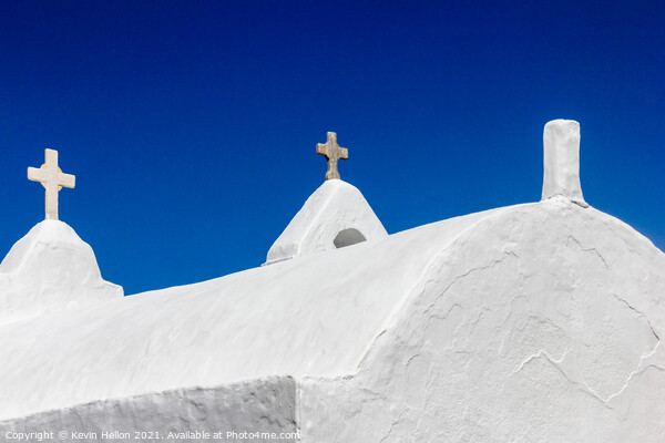 Crosses on Church of Panagia Paraportiani Picture Board by Kevin Hellon