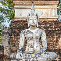 Buy canvas prints of Buddha statue, Wat Mahathat by Kevin Hellon