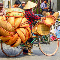 Buy canvas prints of Street vendor on bicycle by Kevin Hellon