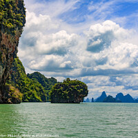 Buy canvas prints of Limestone outcrops, Phang Nga Bay, Thailand by Kevin Hellon