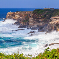 Buy canvas prints of Rough seas by  on the Coogee to Bondi coastal walk by Kevin Hellon