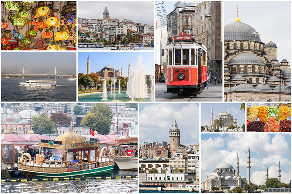 Collage of photos of different aspects of Istanbul Picture Board by Kevin Hellon